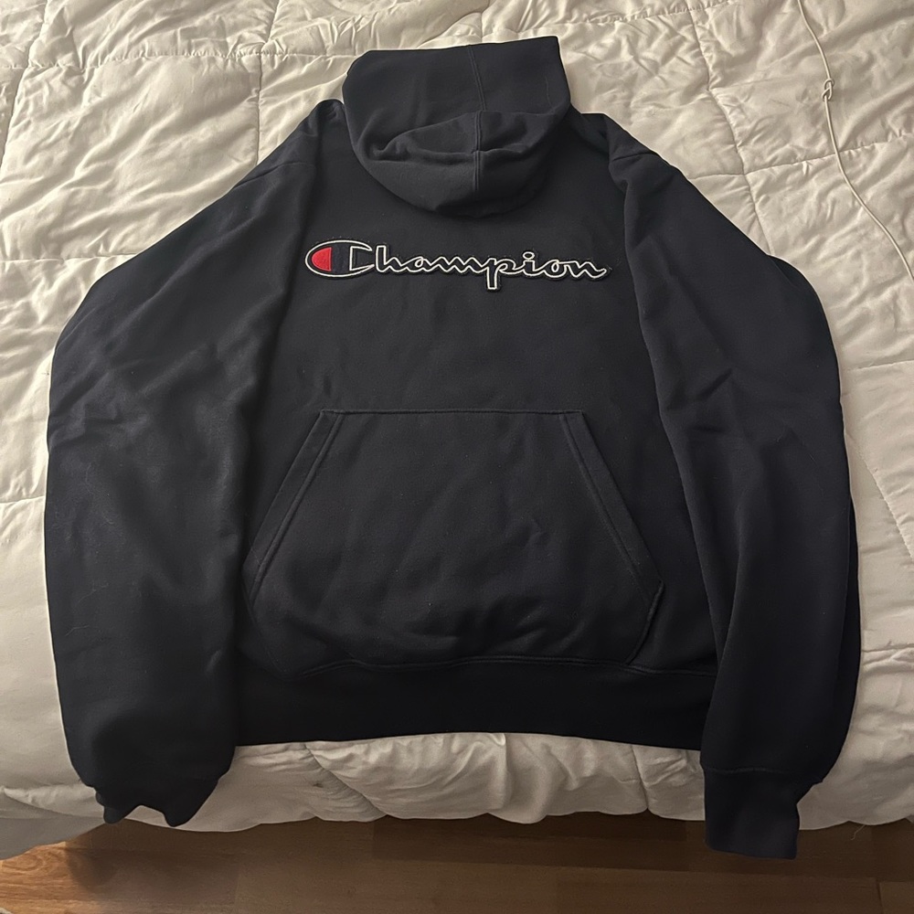 Dark Blue Champion Hoodie - Size L